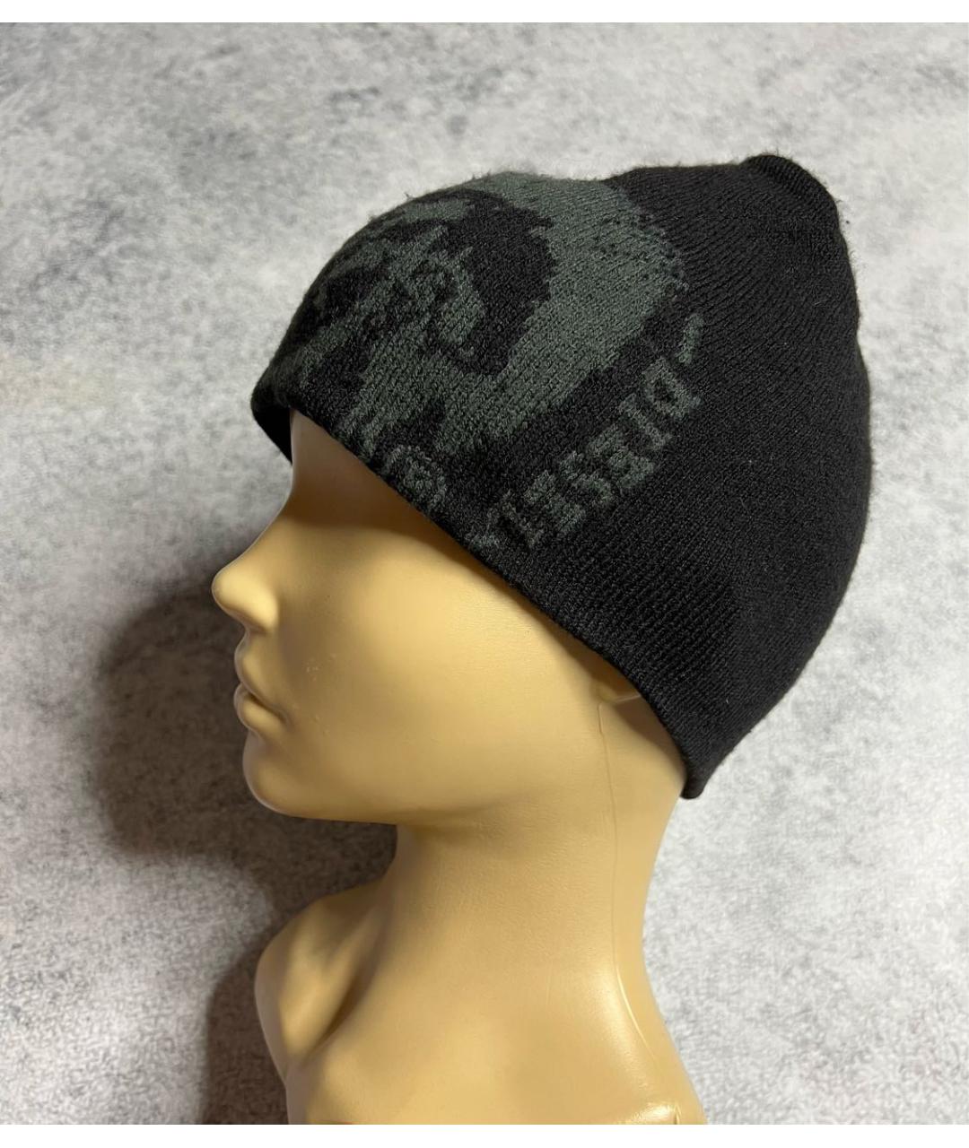 DIESEL Черная шерстяная шапка, фото 2