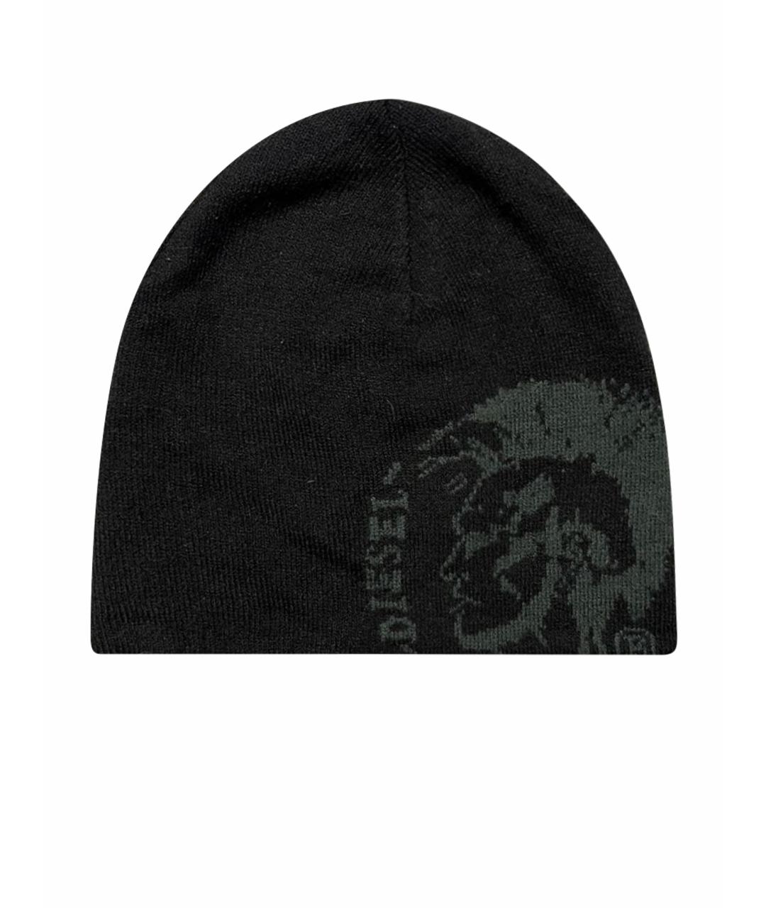 DIESEL Черная шерстяная шапка, фото 1