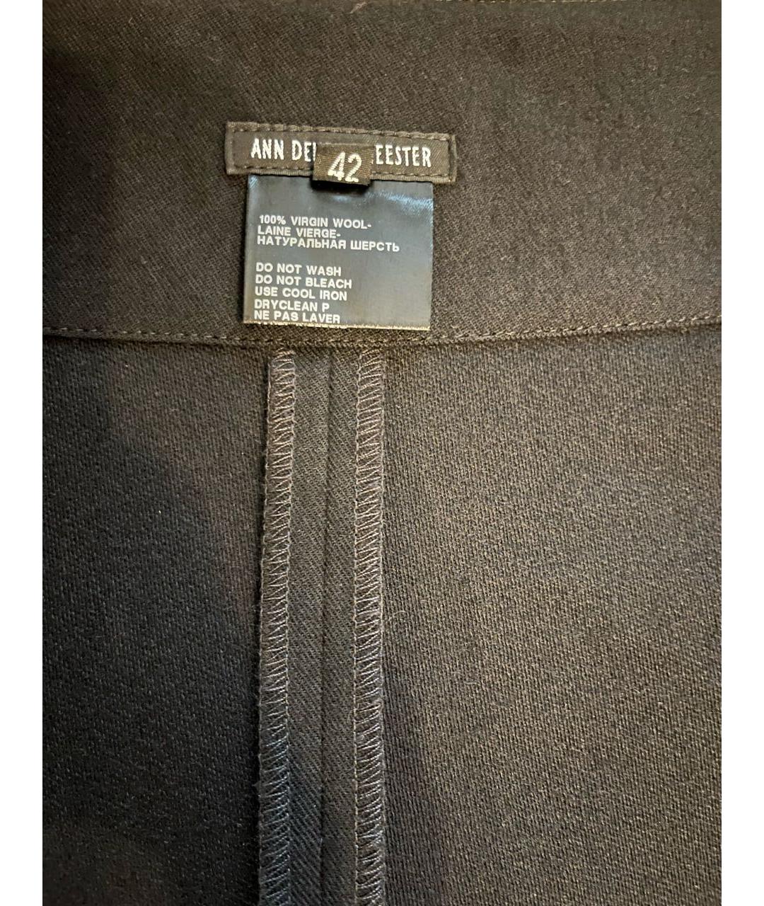 ANN DEMEULEMEESTER Черная шерстяная юбка миди, фото 3