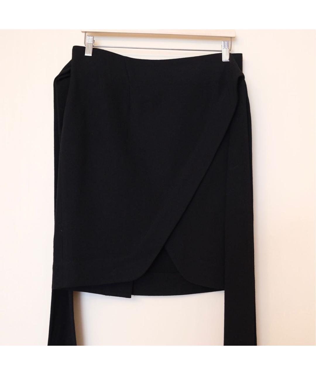 ANN DEMEULEMEESTER Черная шерстяная юбка миди, фото 9
