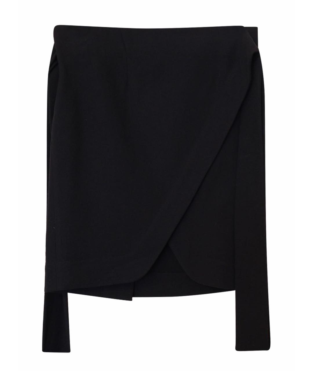 ANN DEMEULEMEESTER Черная шерстяная юбка миди, фото 1