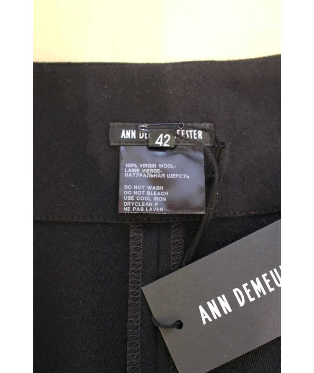 ANN DEMEULEMEESTER Черная шерстяная юбка миди, фото 7