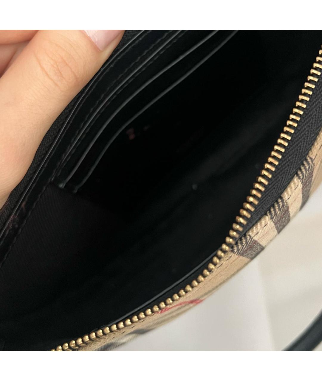 BURBERRY Бежевая хлопковая сумка через плечо, фото 5