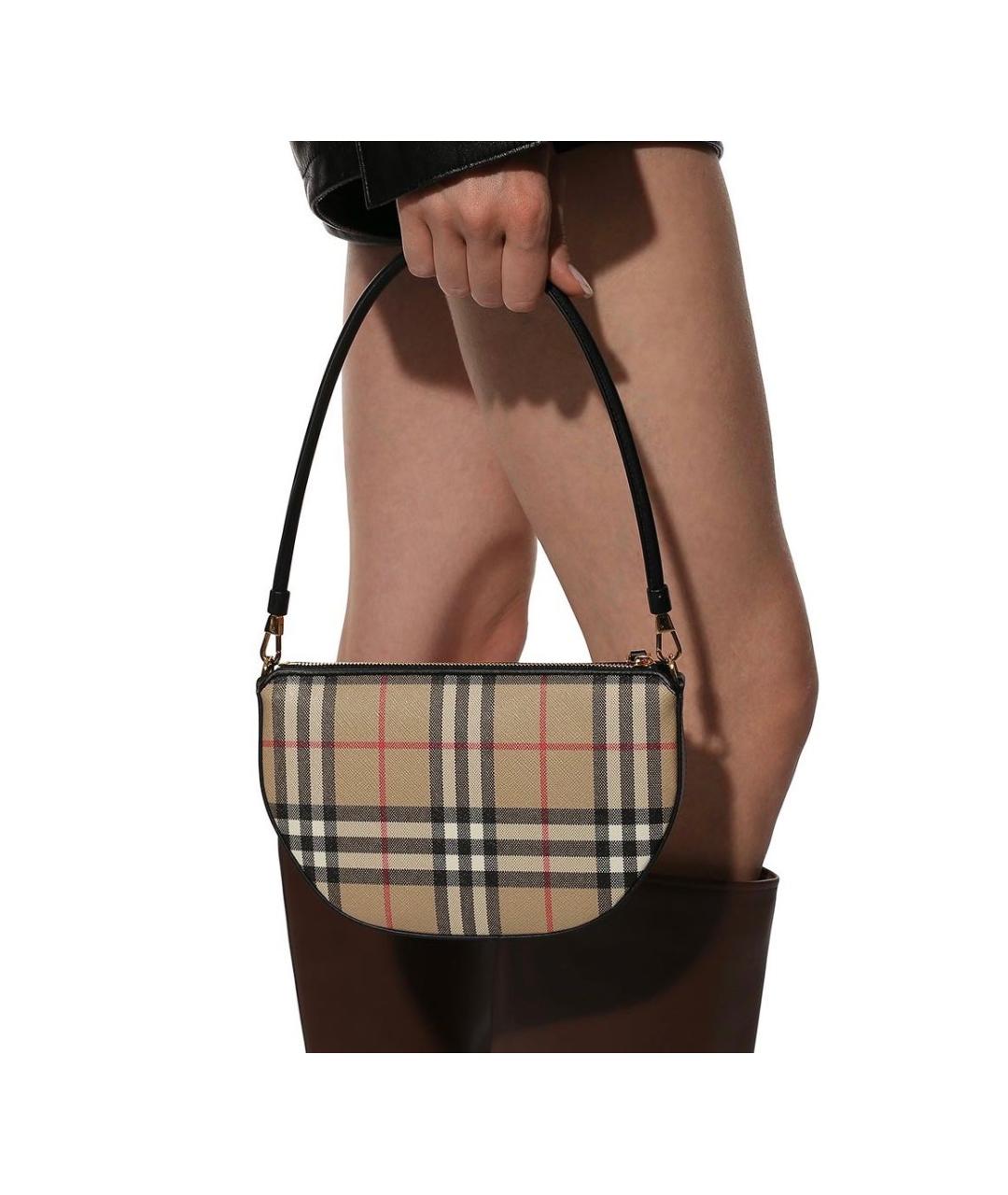 BURBERRY Бежевая хлопковая сумка через плечо, фото 6