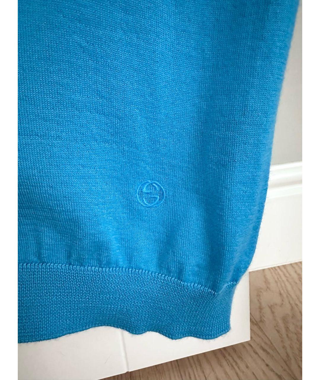 GUCCI Голубой кашемировый джемпер / свитер, фото 4