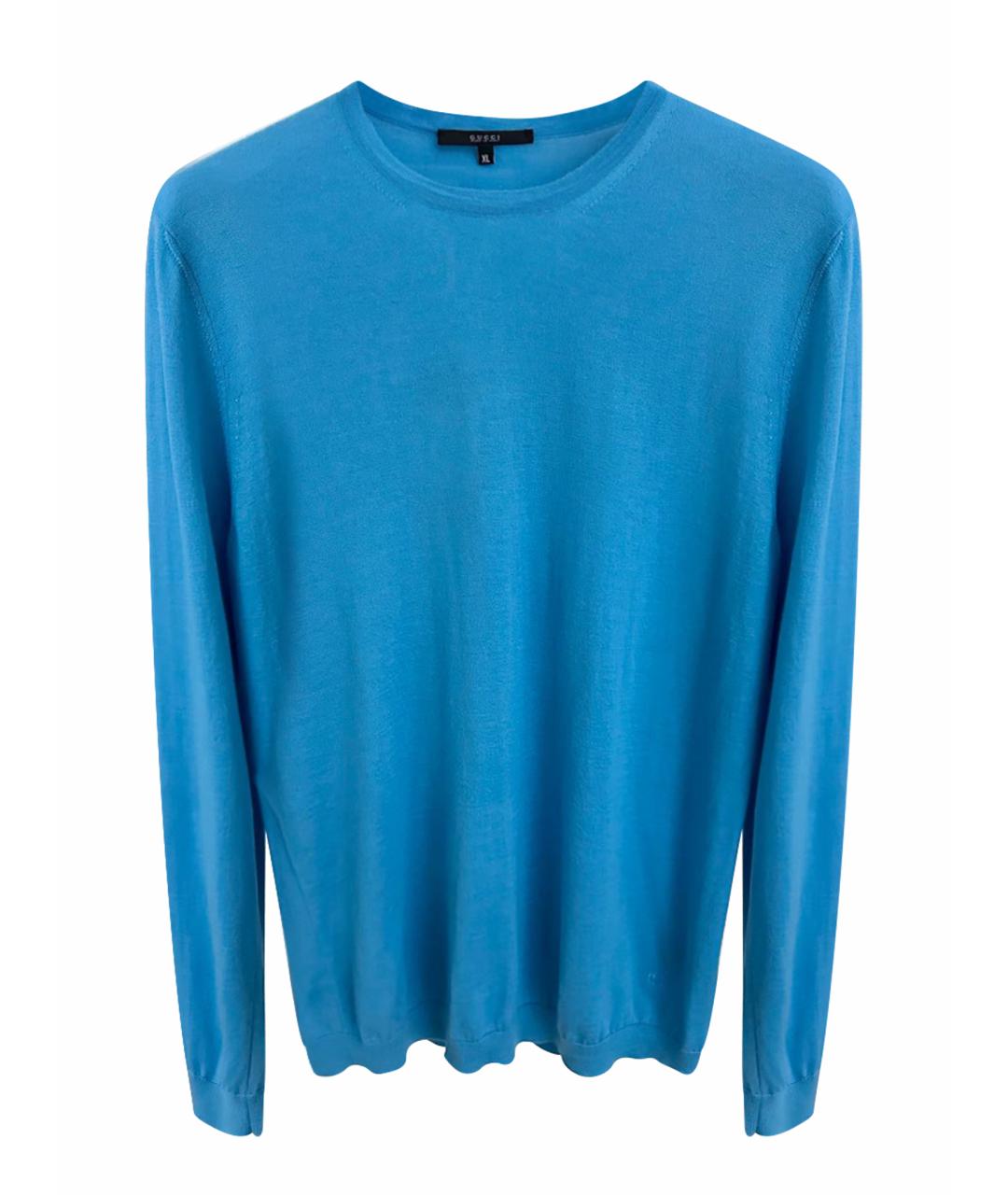 GUCCI Голубой кашемировый джемпер / свитер, фото 1