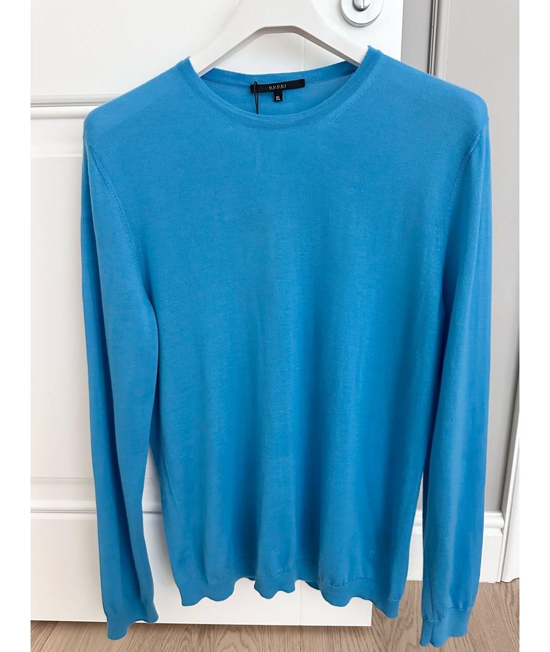 GUCCI Голубой кашемировый джемпер / свитер, фото 5