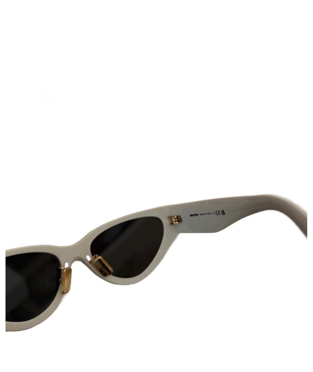 MIU MIU Белые пластиковые солнцезащитные очки, фото 4