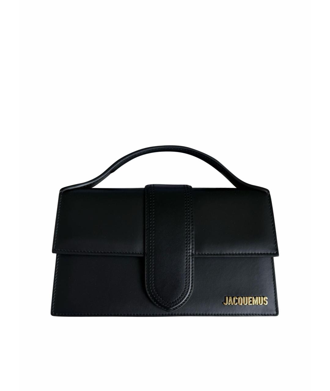 JACQUEMUS Черная кожаная сумка через плечо, фото 1