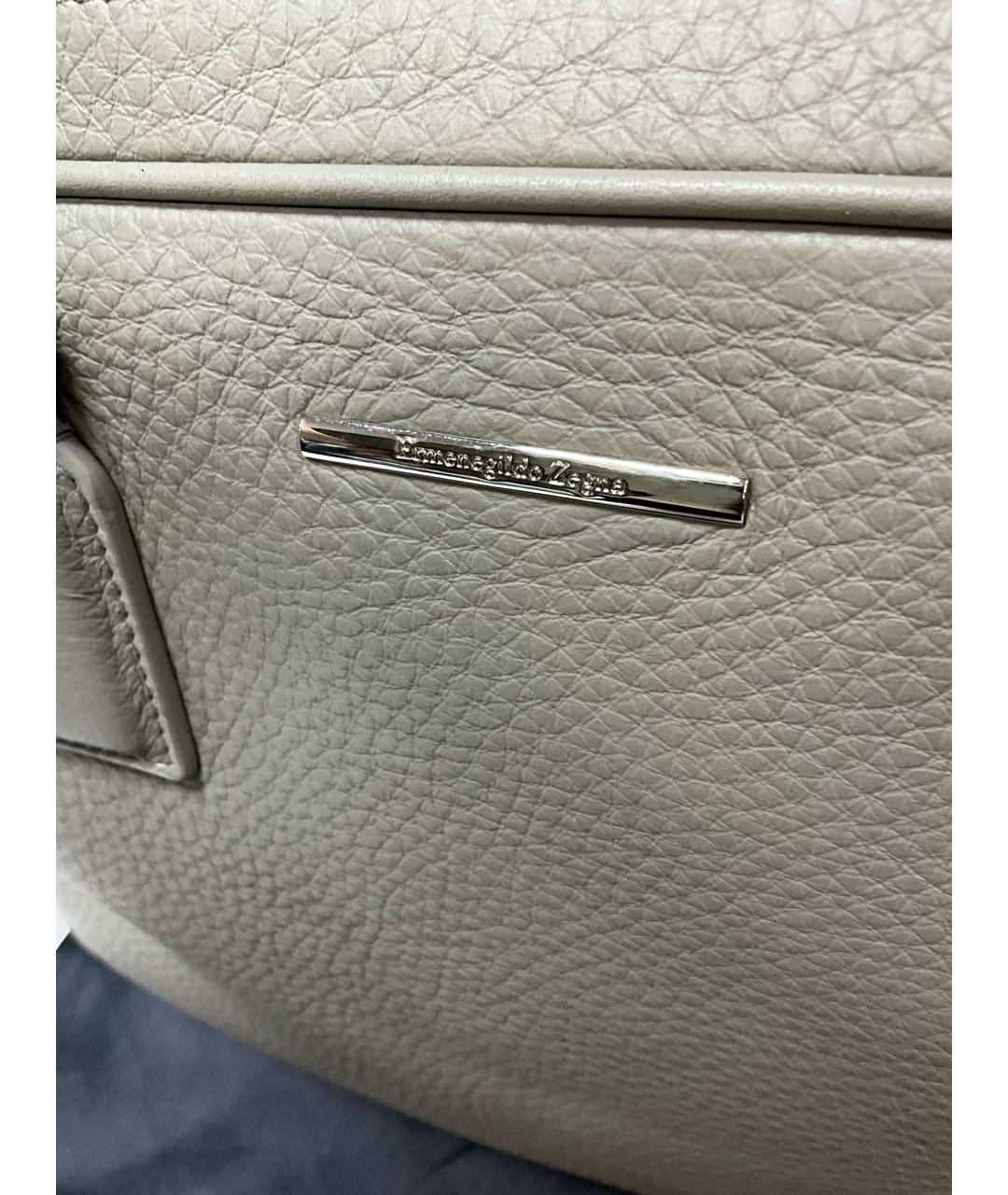 ERMENEGILDO ZEGNA XXX Серый кожаный портфель, фото 2