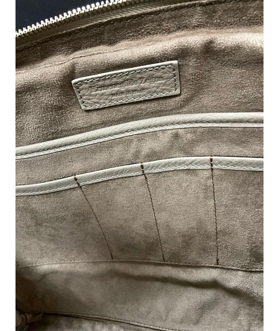 ERMENEGILDO ZEGNA XXX Серый кожаный портфель, фото 6