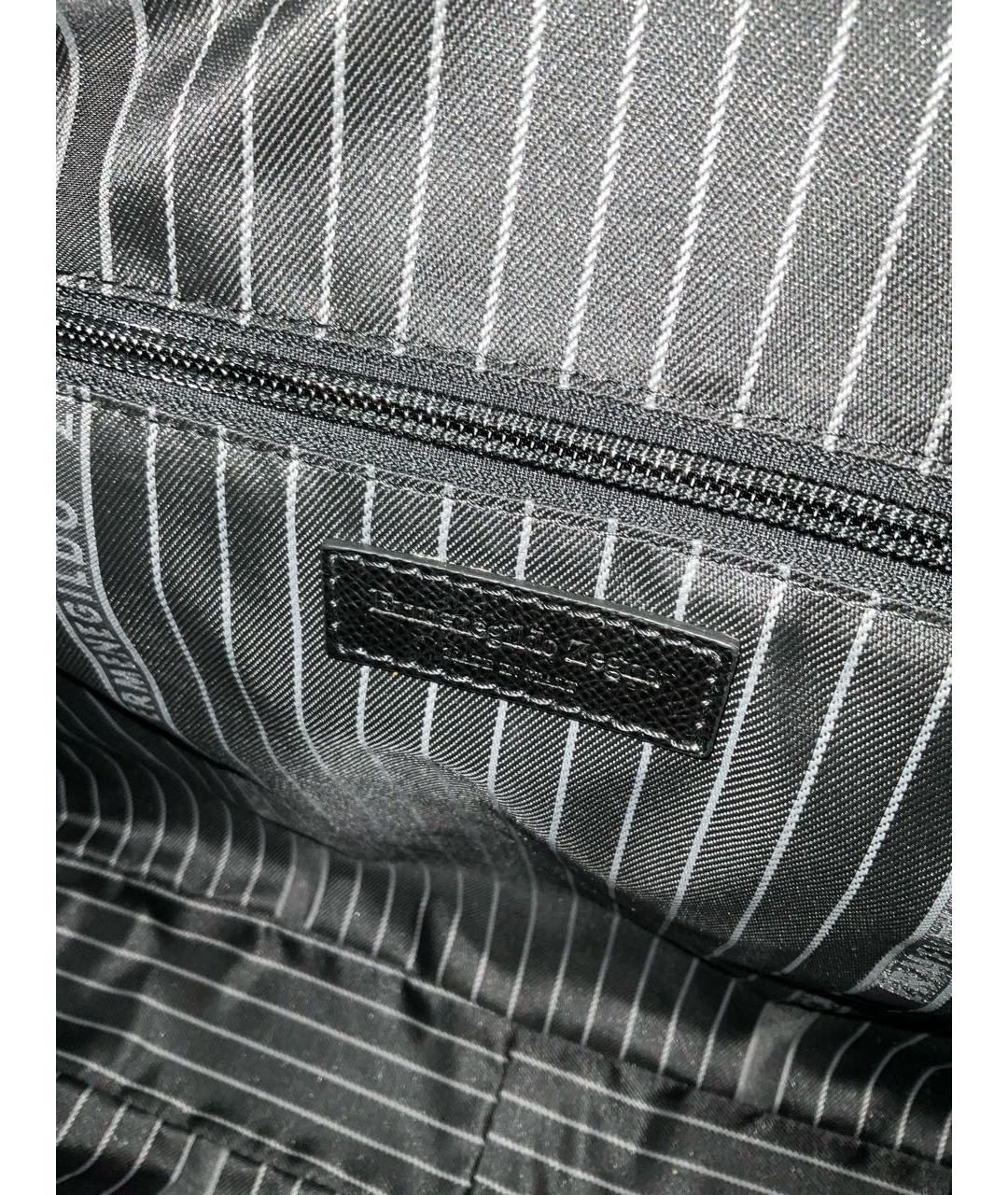 ERMENEGILDO ZEGNA XXX Черная кожаная сумка на плечо, фото 8