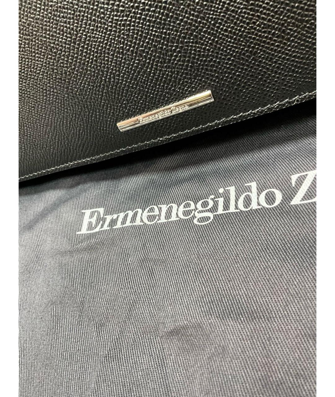 ERMENEGILDO ZEGNA XXX Черная кожаная сумка на плечо, фото 2