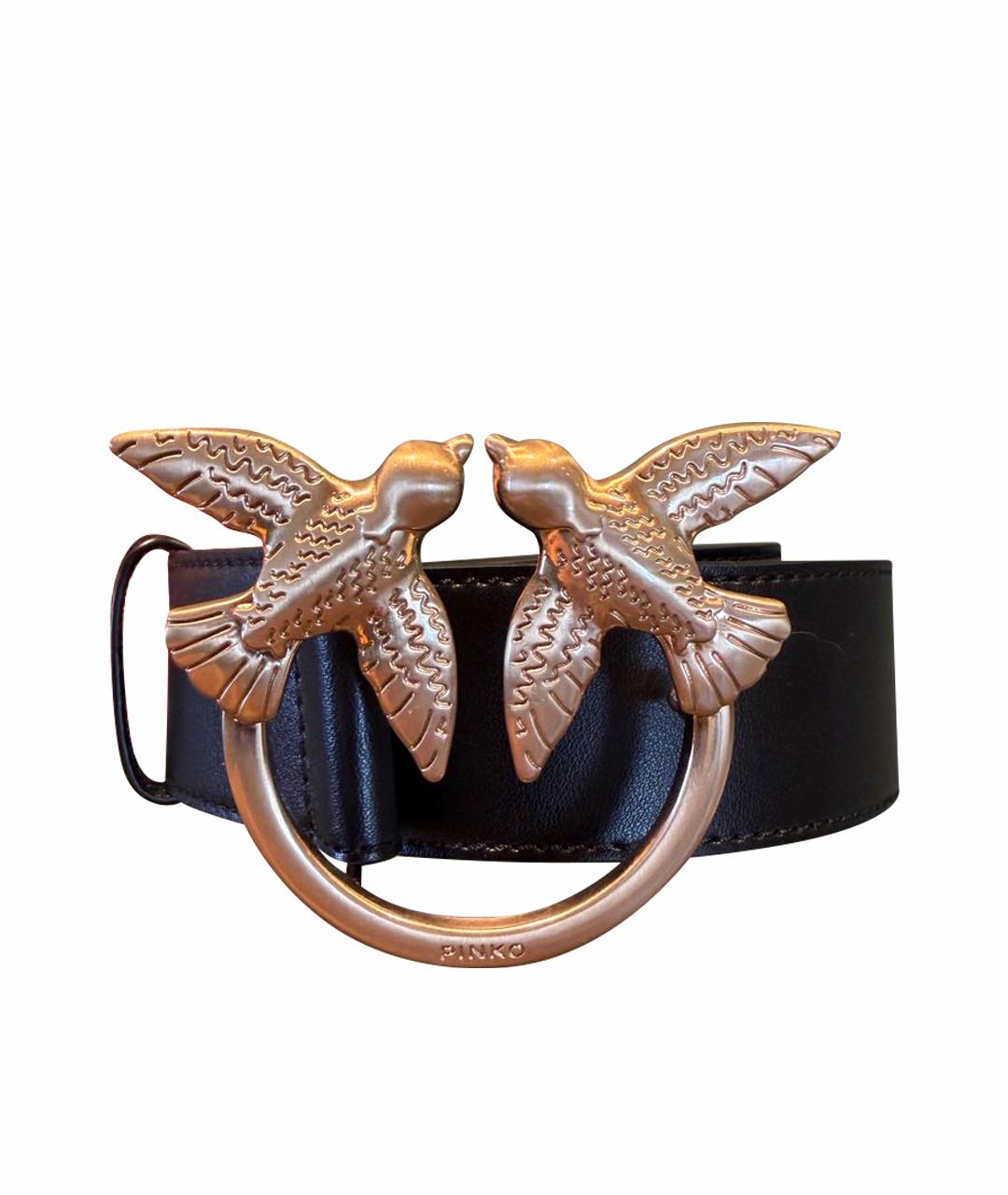 PINKO Черный кожаный ремень, фото 1