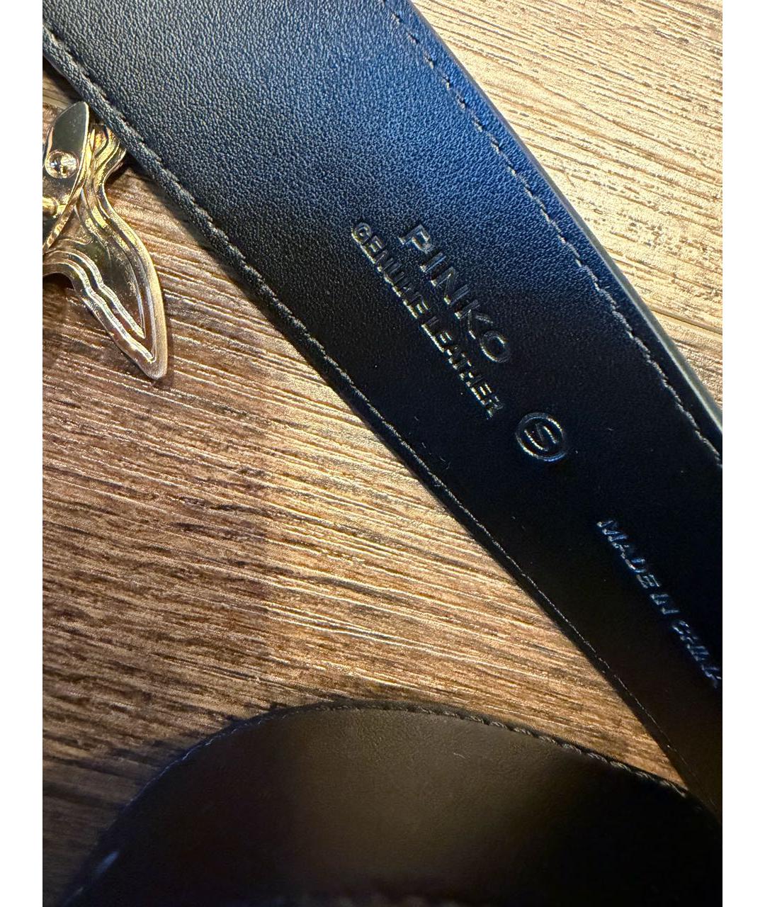 PINKO Черный кожаный ремень, фото 3