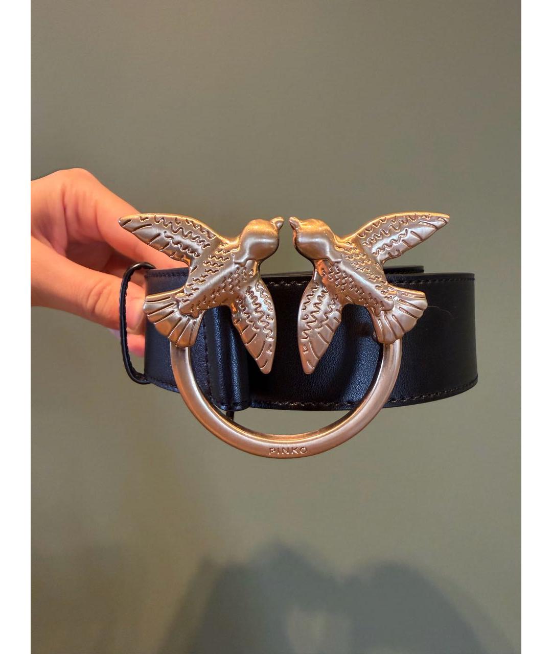 PINKO Черный кожаный ремень, фото 6
