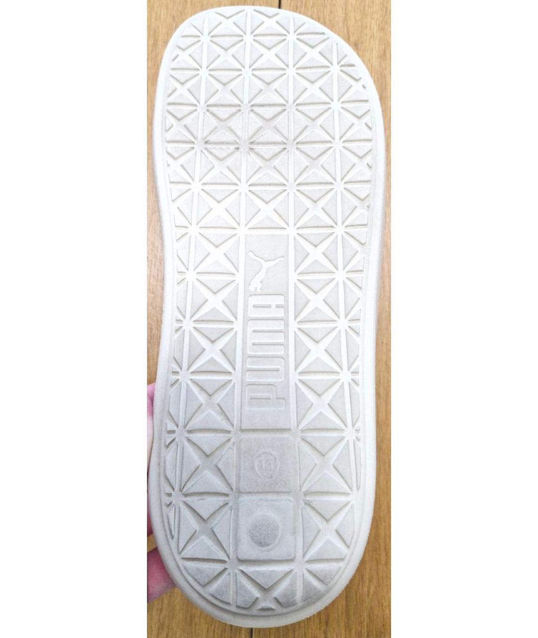 PUMA Бежевые резиновые шлепанцы, фото 6