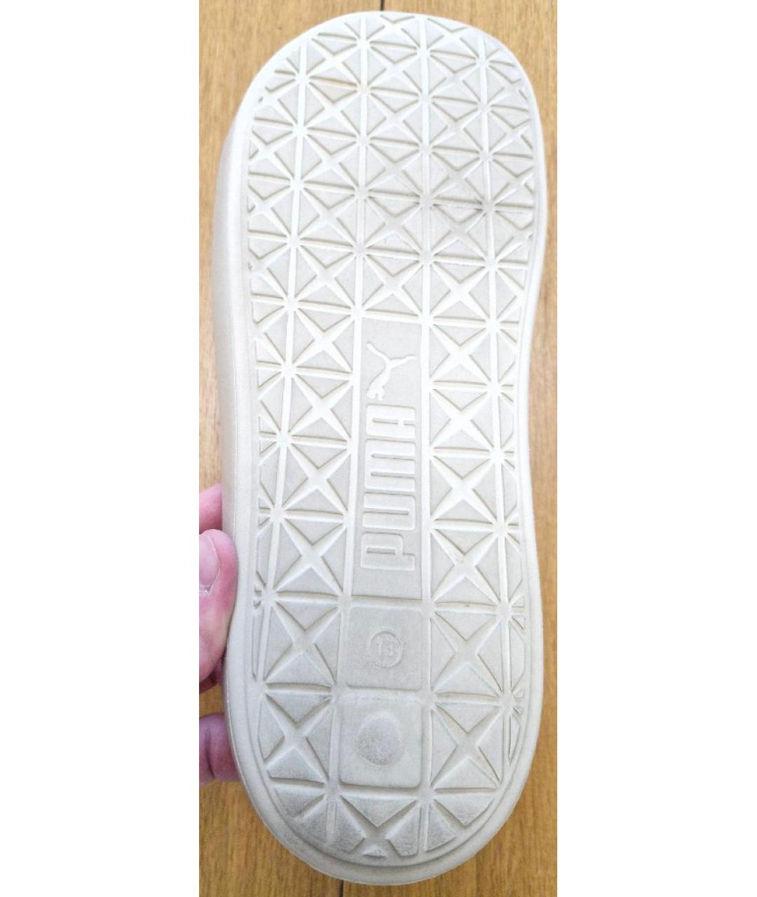 PUMA Бежевые резиновые шлепанцы, фото 5