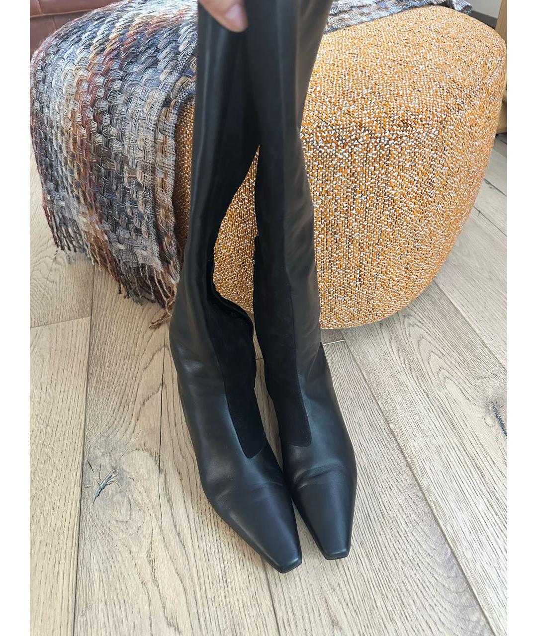 TOTEME Черные кожаные сапоги, фото 2