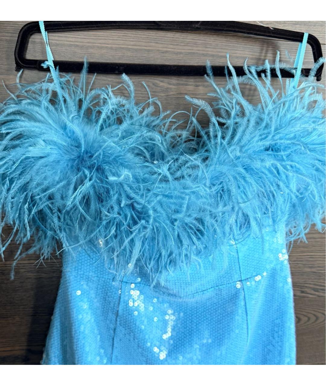 REBECCA VALLANCE Голубое коктейльное платье, фото 4
