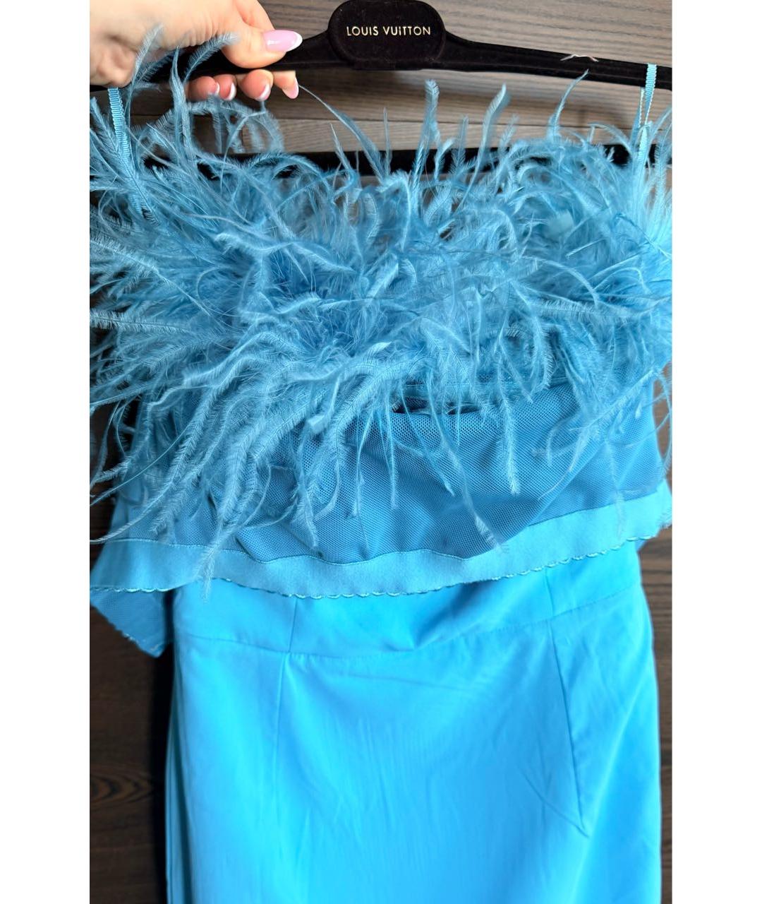 REBECCA VALLANCE Голубое коктейльное платье, фото 3