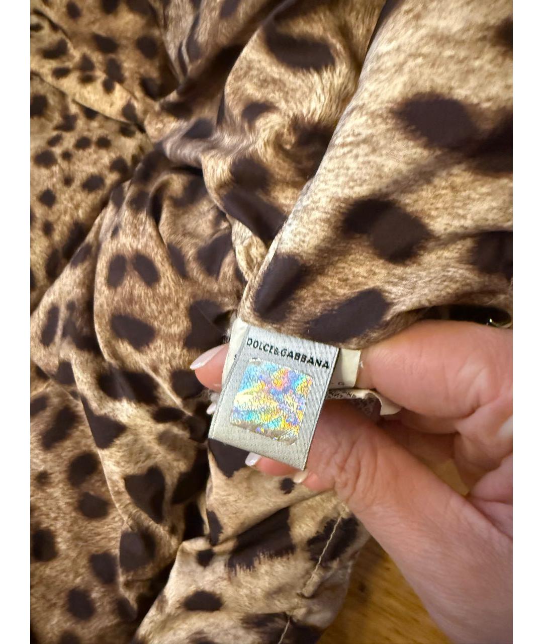 DOLCE&GABBANA Коричневый полиэстеровый пуховик, фото 5