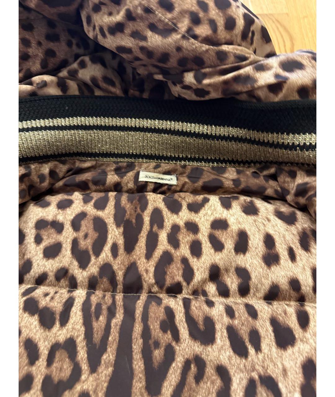 DOLCE&GABBANA Коричневый полиэстеровый пуховик, фото 3