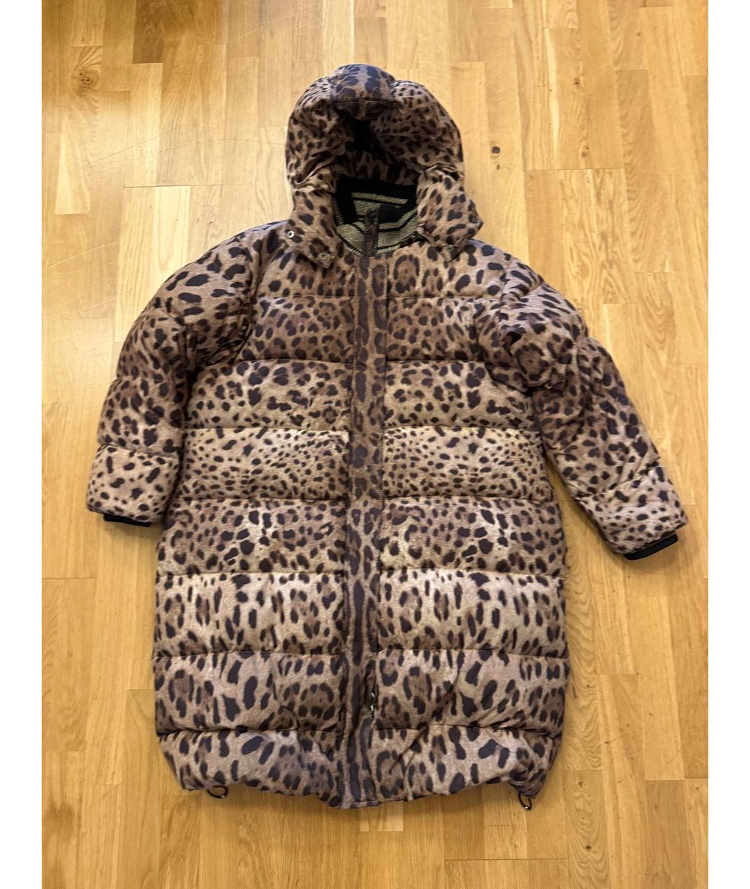 DOLCE&GABBANA Коричневый полиэстеровый пуховик, фото 8