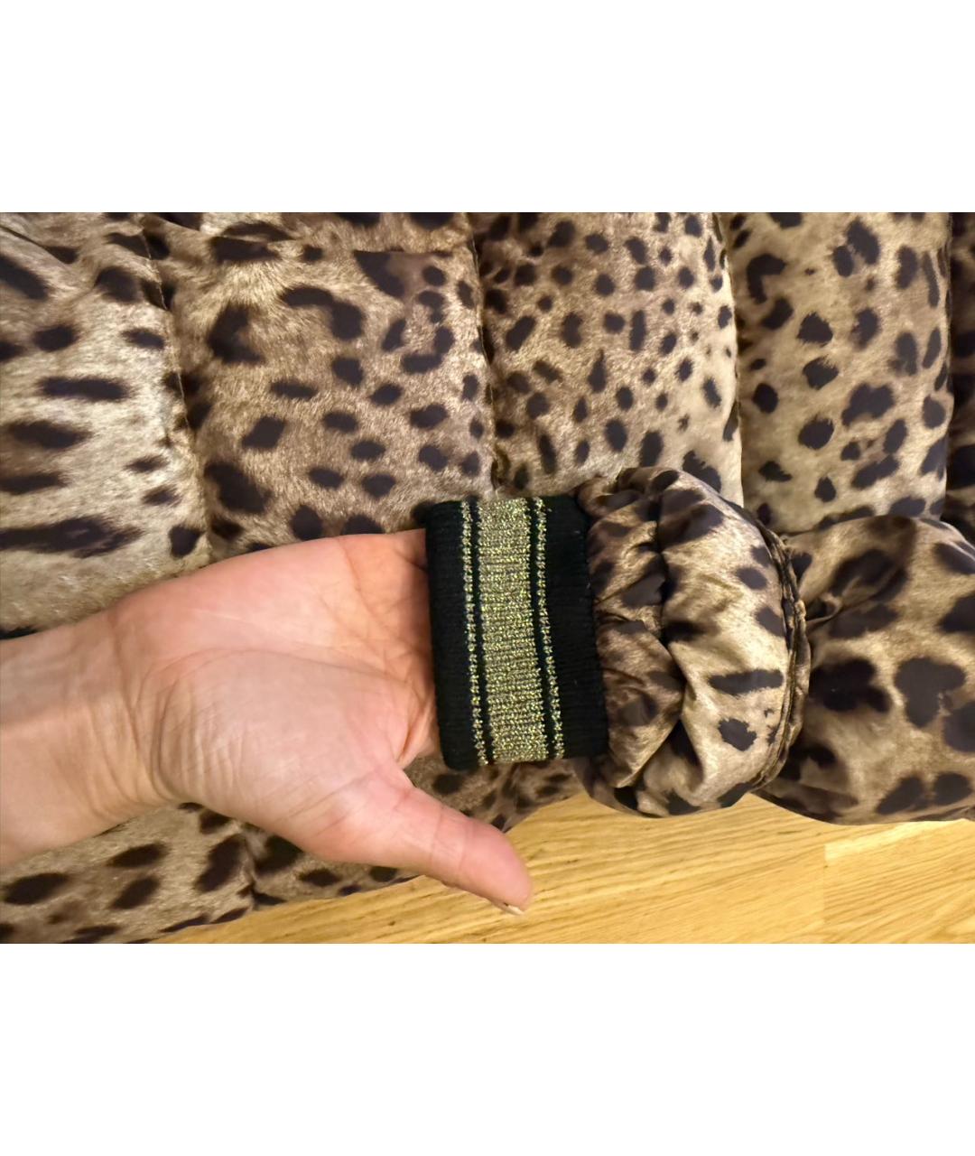 DOLCE&GABBANA Коричневый полиэстеровый пуховик, фото 7