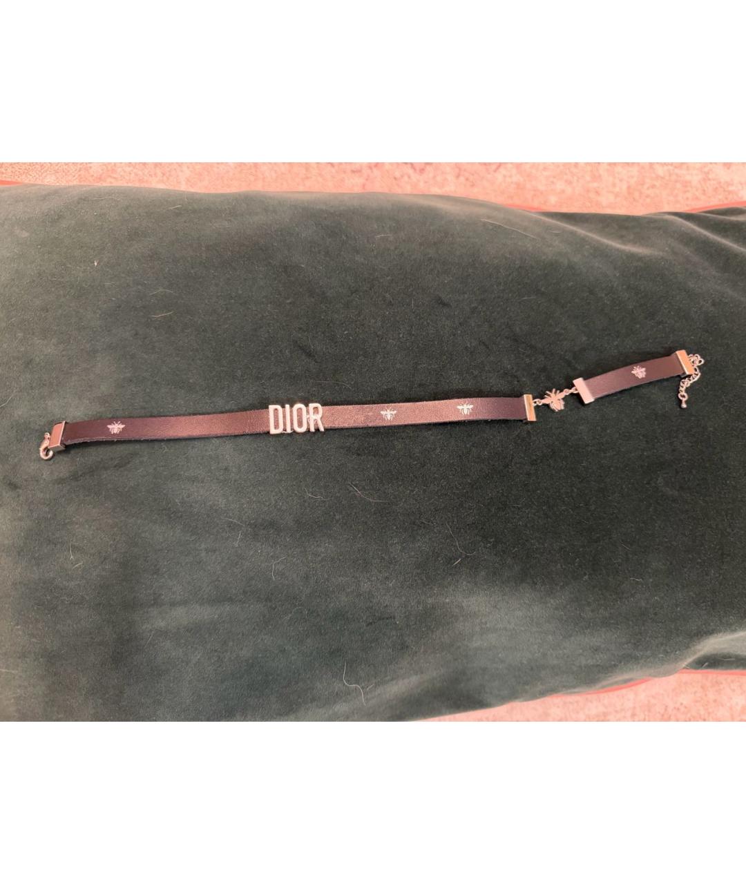 CHRISTIAN DIOR Черный кожаный чокер, фото 8