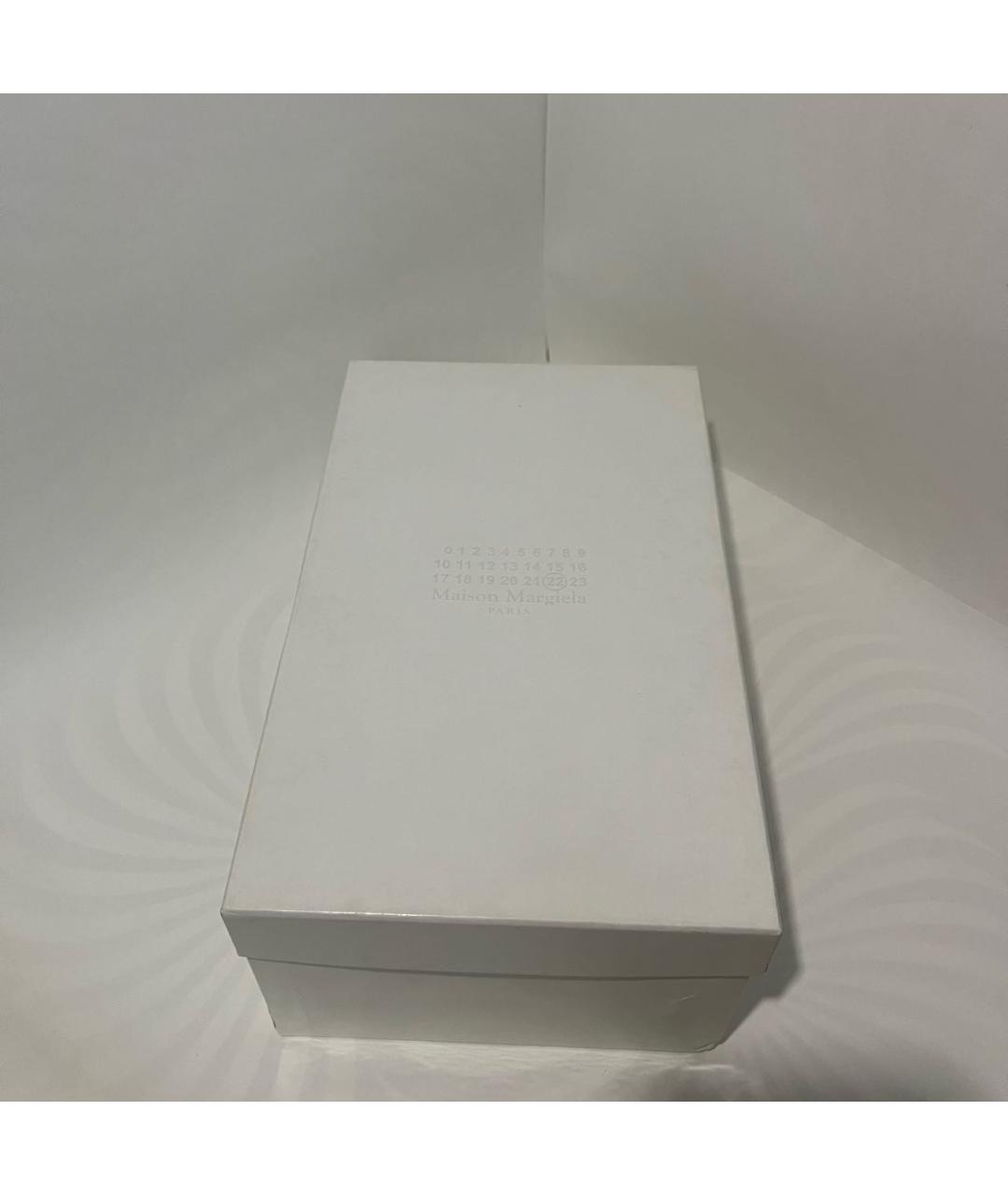 MAISON MARGIELA Синие низкие кроссовки / кеды из лакированной кожи, фото 6