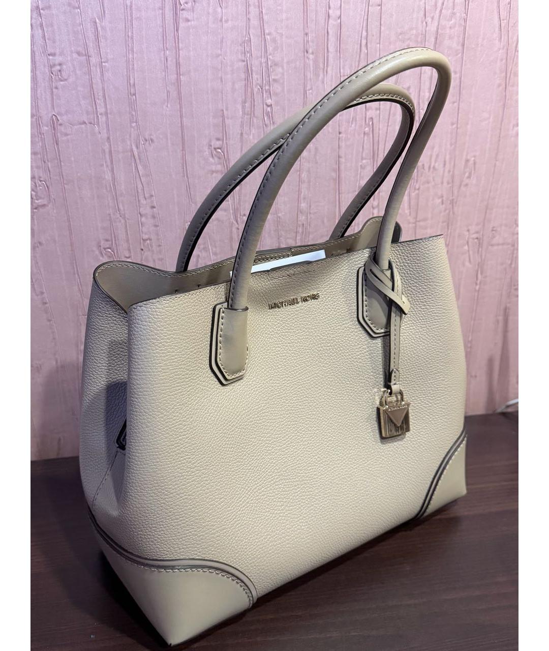 MICHAEL KORS Бежевая кожаная сумка тоут, фото 2