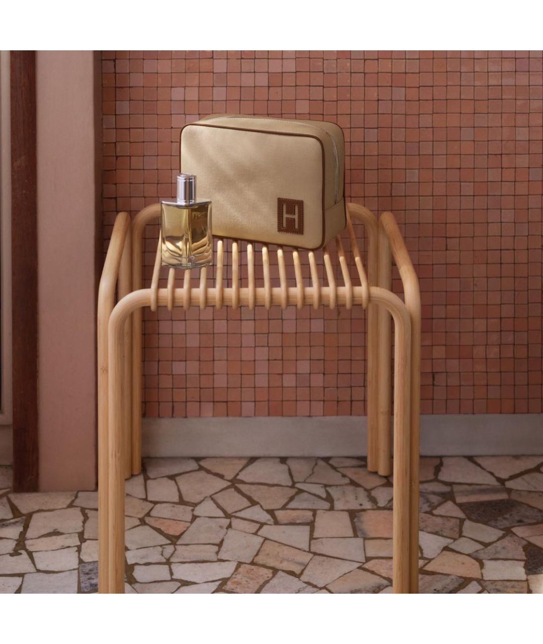 HERMES Хаки хлопковая косметичка, фото 3