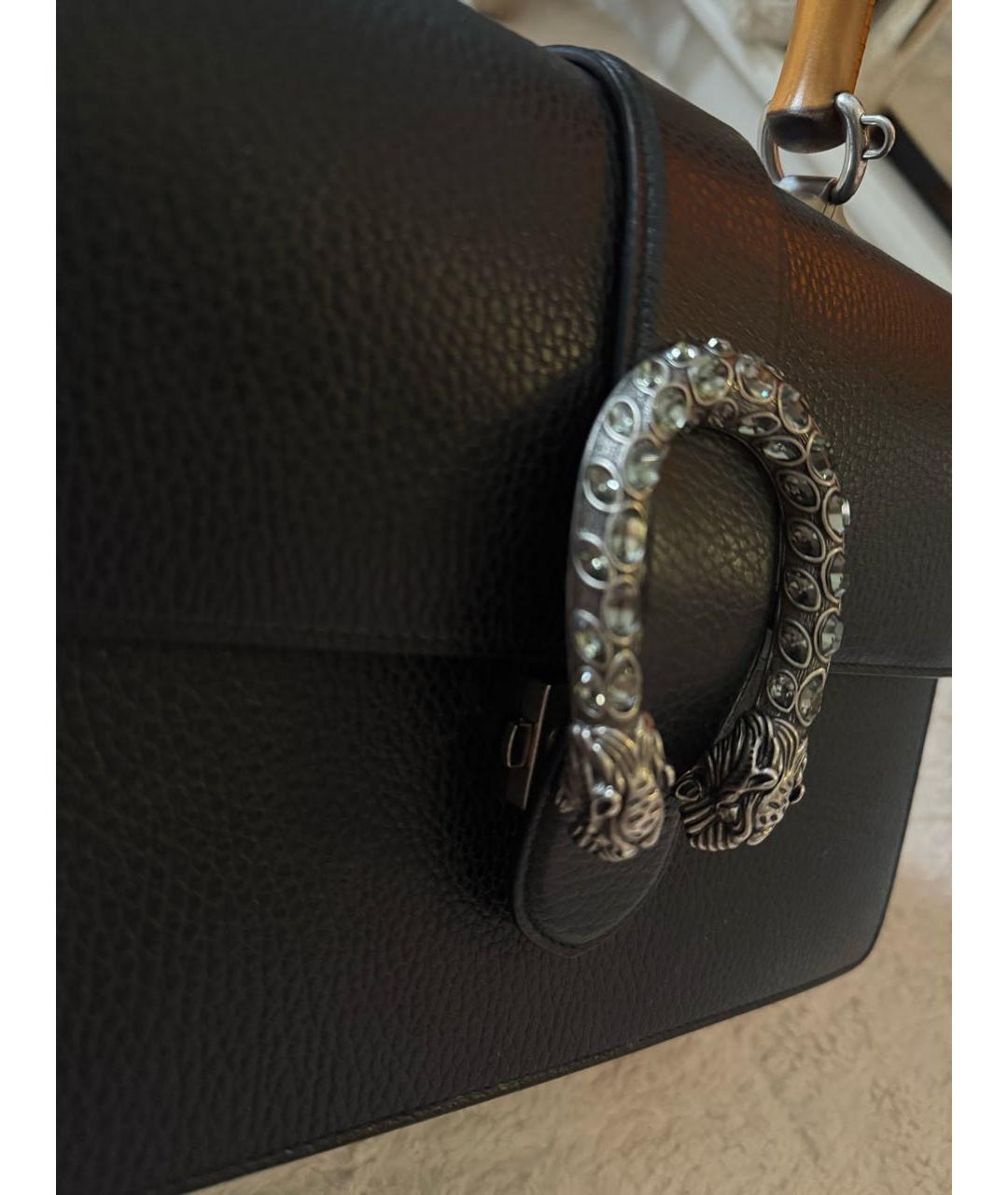 GUCCI Черная кожаная сумка с короткими ручками, фото 4