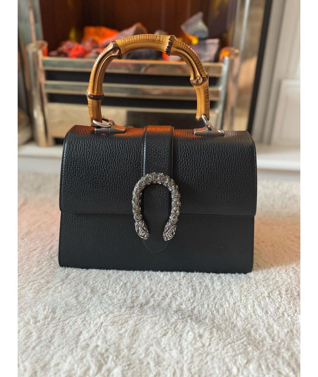 GUCCI Черная кожаная сумка с короткими ручками, фото 9