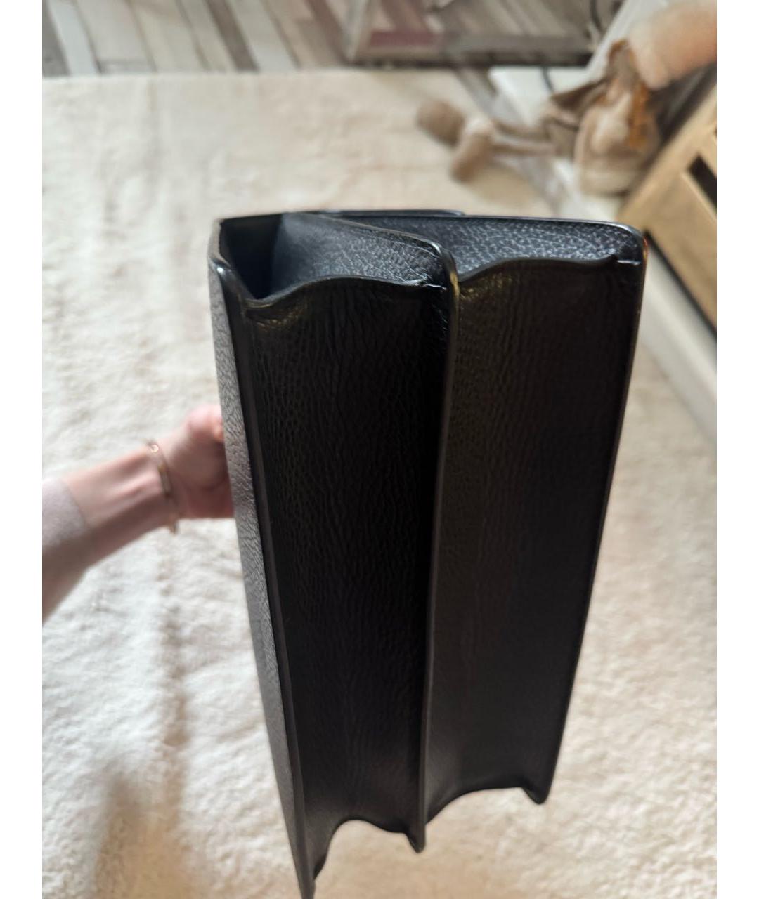 GUCCI Черная кожаная сумка с короткими ручками, фото 6