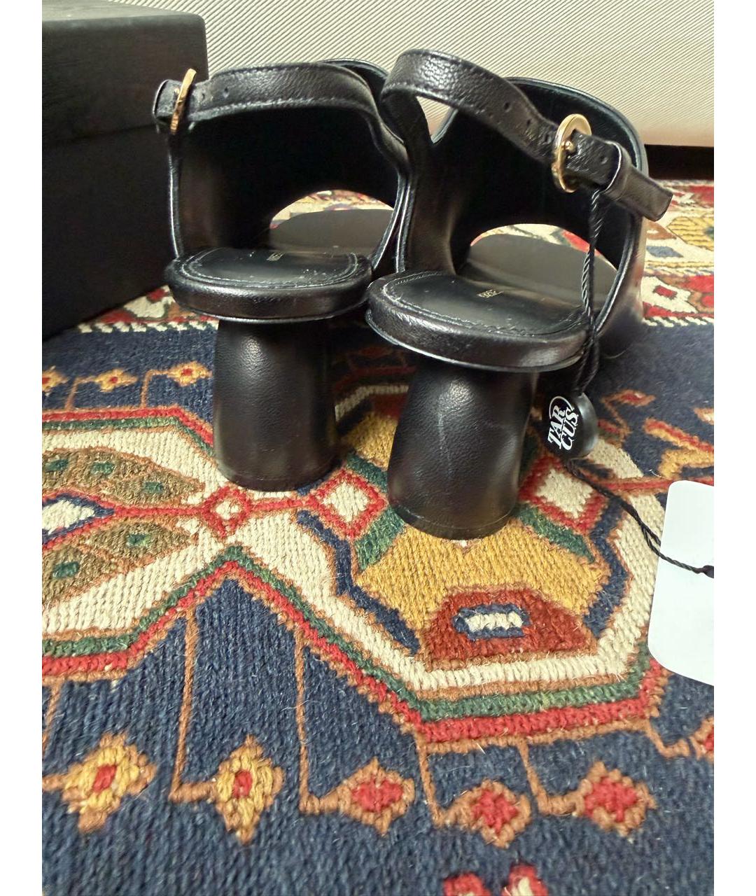 DRIES VAN NOTEN Черные кожаные босоножки, фото 6