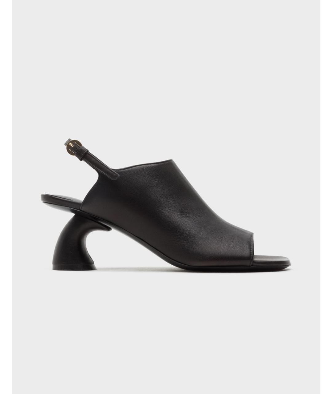 DRIES VAN NOTEN Черные кожаные босоножки, фото 7