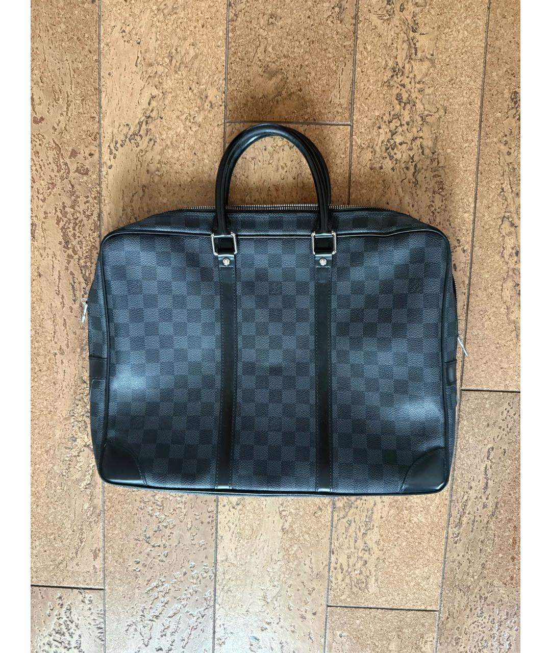 LOUIS VUITTON Антрацитовый портфель, фото 2