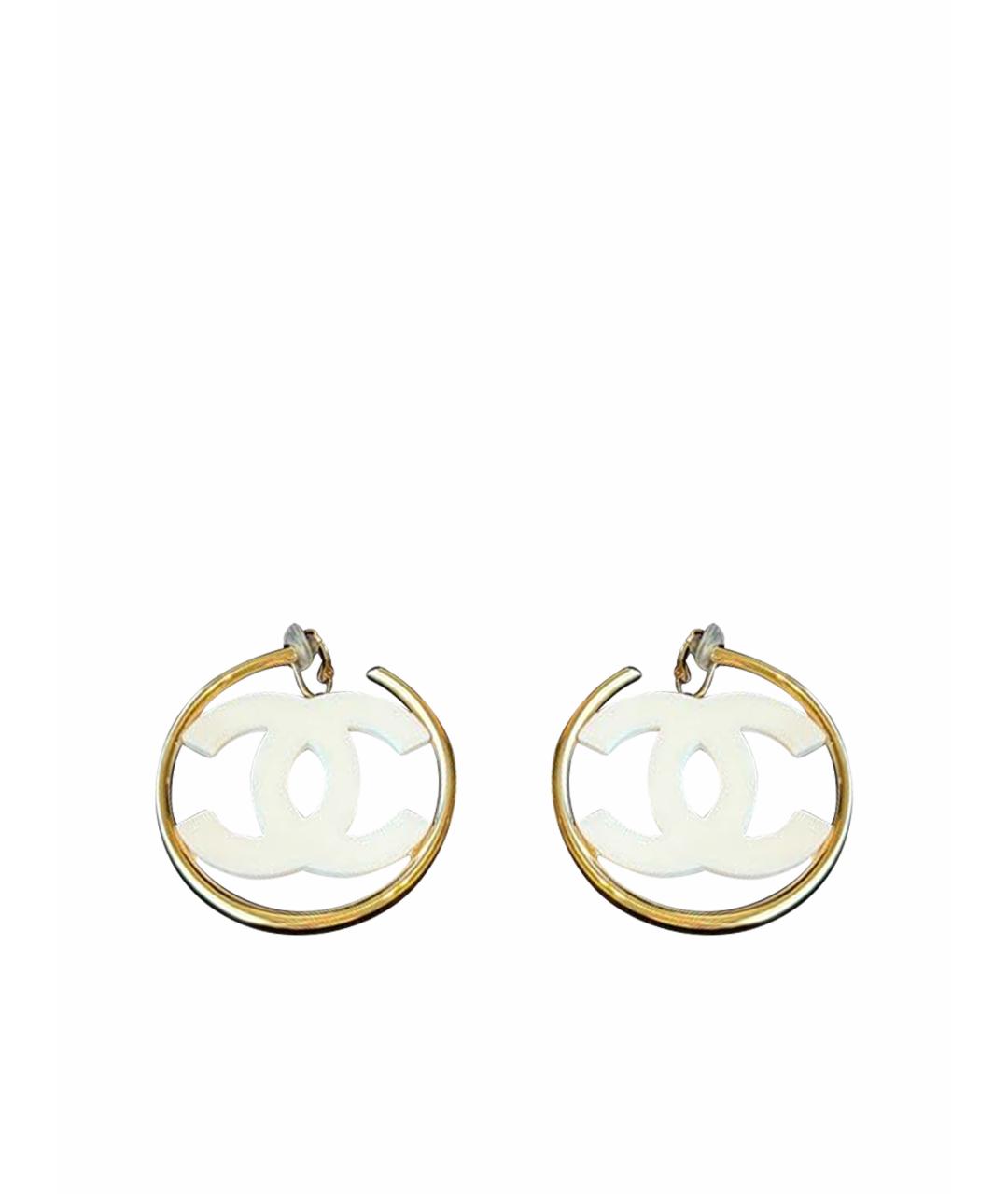 CHANEL Золотые металлические серьги, фото 1