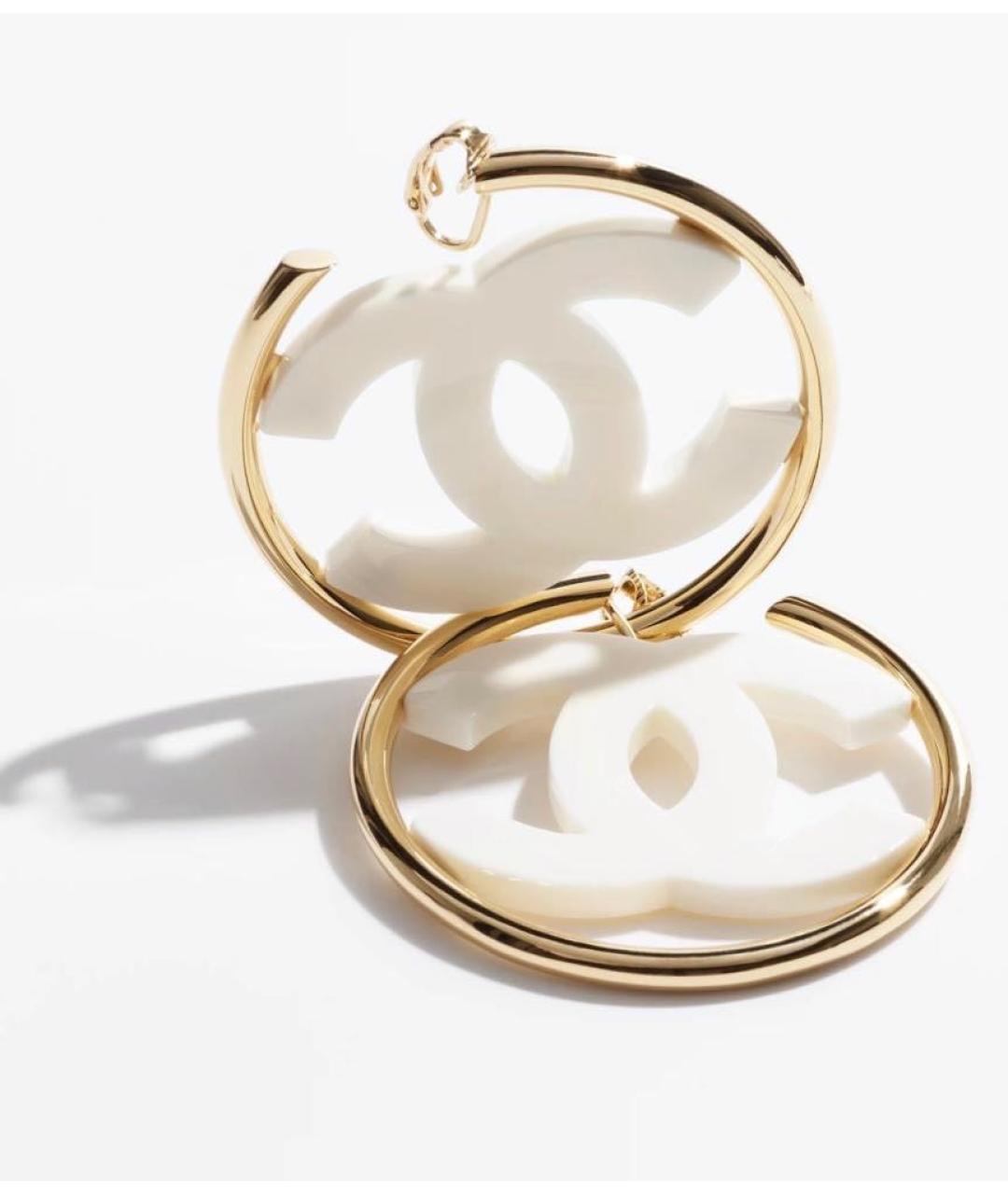 CHANEL Золотые металлические серьги, фото 9