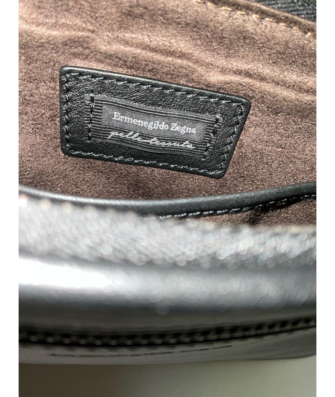 ERMENEGILDO ZEGNA XXX Черная кожаная барсетка, фото 4