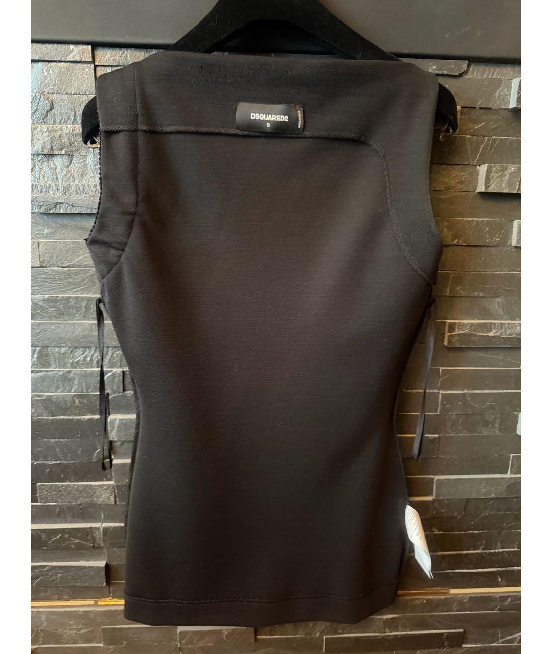DSQUARED2 Черная шерстяная жилетка, фото 3