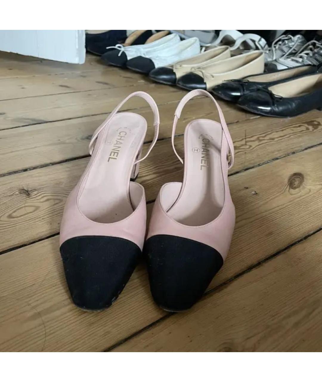 CHANEL Розовые кожаные туфли, фото 2