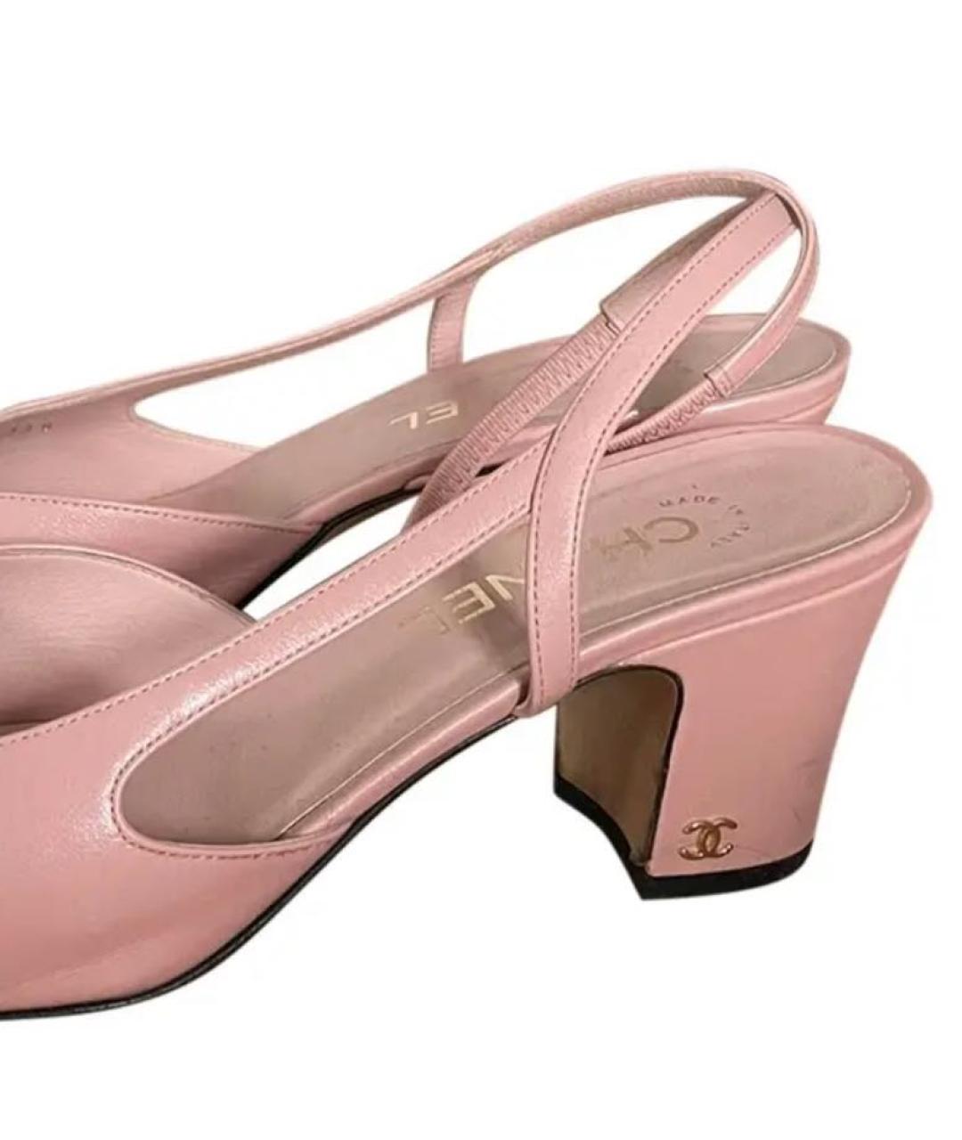 CHANEL Розовые кожаные туфли, фото 3