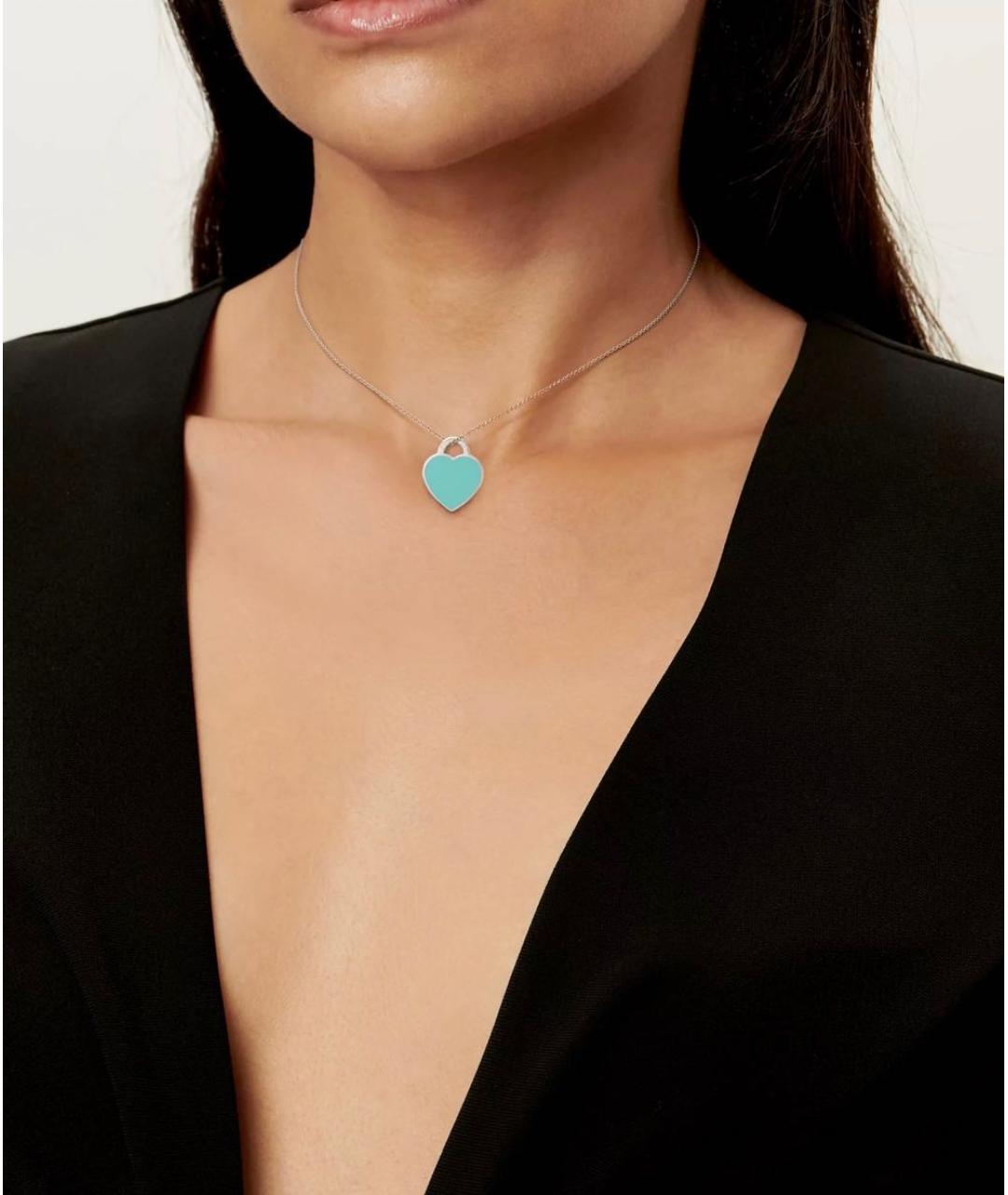 TIFFANY&CO Бирюзовый серебряный кулон, фото 3