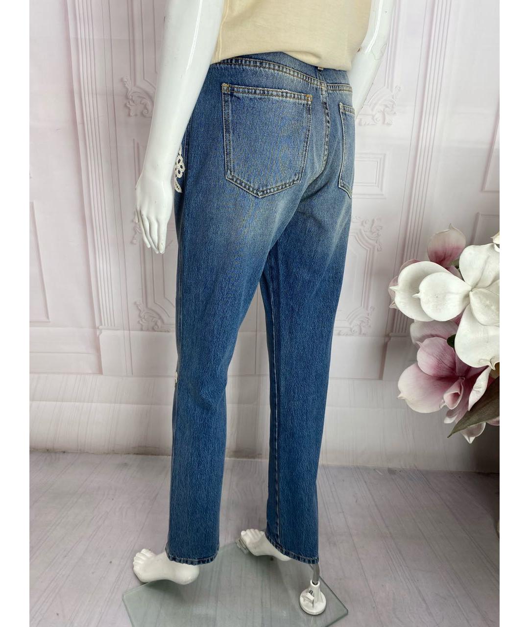 ERMANNO SCERVINO Голубые хлопковые прямые джинсы, фото 7