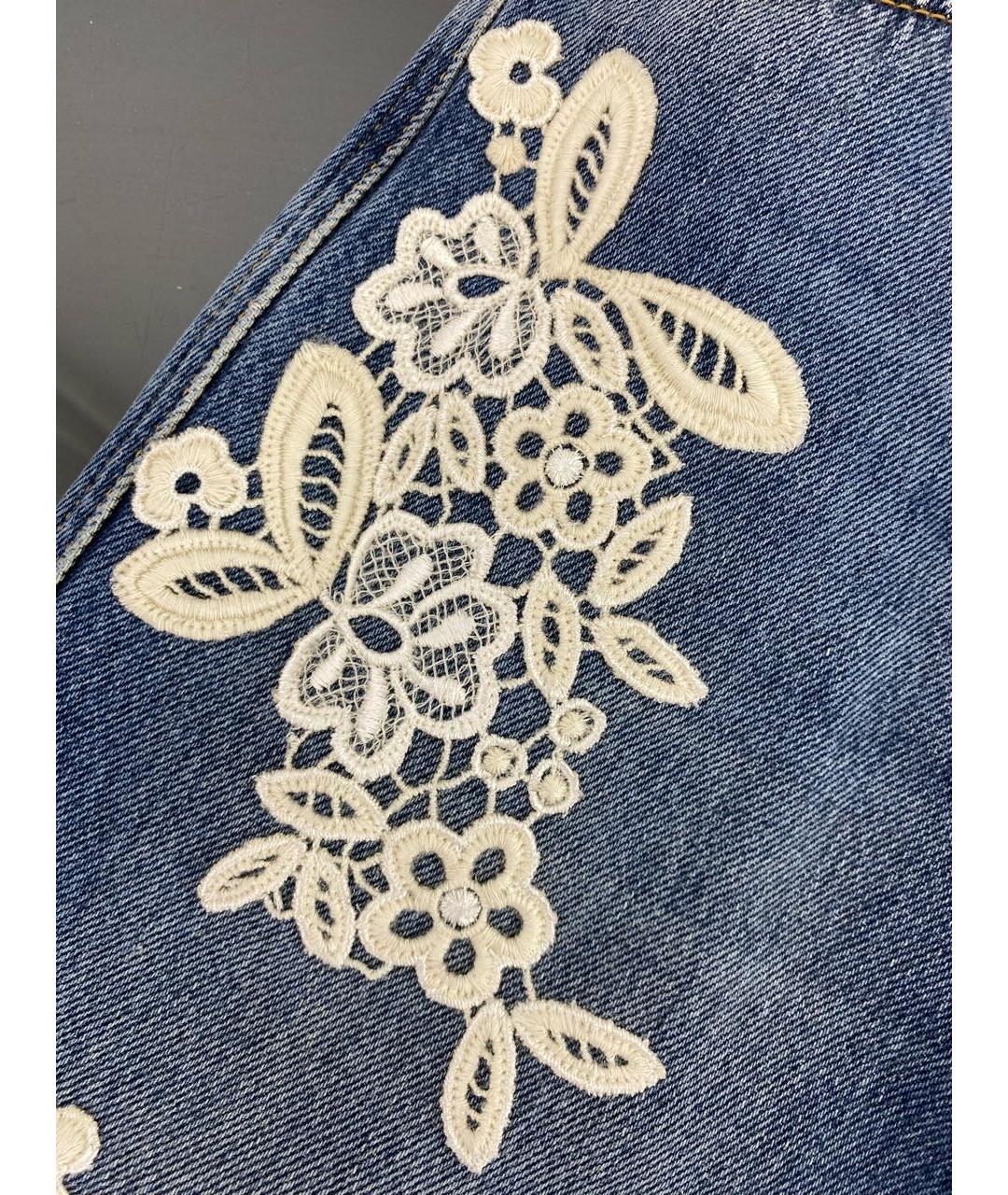 ERMANNO SCERVINO Голубые хлопковые прямые джинсы, фото 4