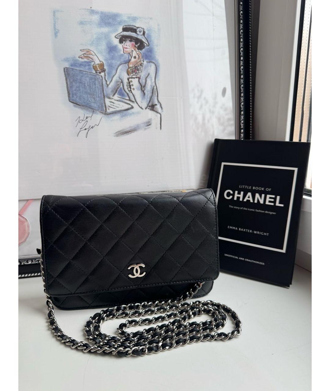 CHANEL Черная кожаная сумка через плечо, фото 3