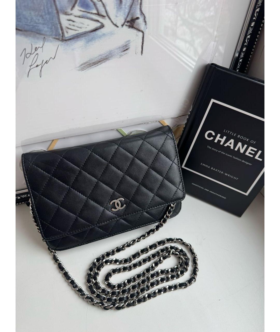 CHANEL Черная кожаная сумка через плечо, фото 9